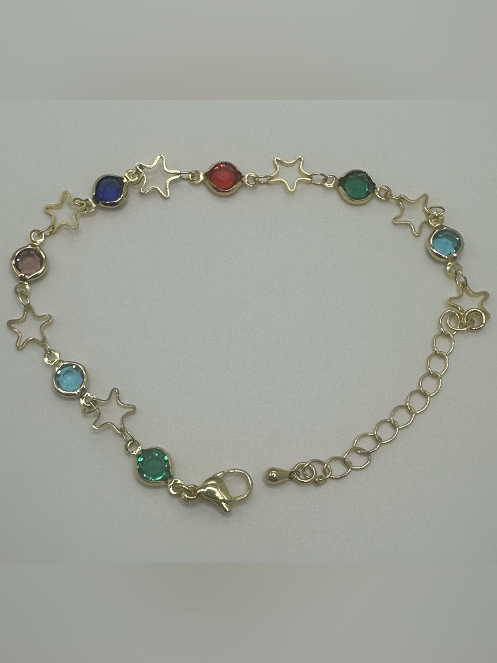 Gold Filled Multi-Color Star Bracelet